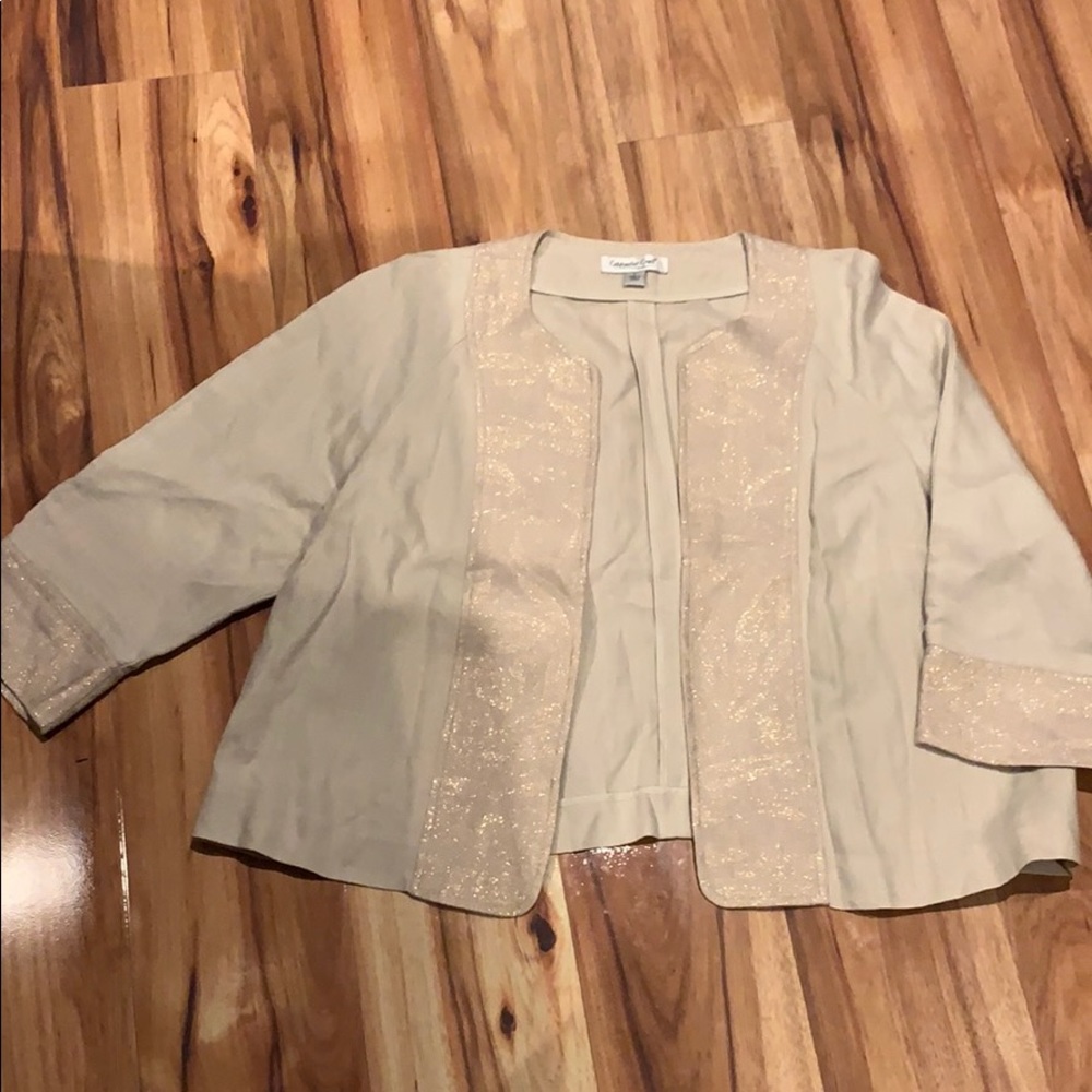 “Cold water Creek” cardigan jacket linin gold L